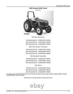 John Deere 4600 Tractor Parts Catalog Manual