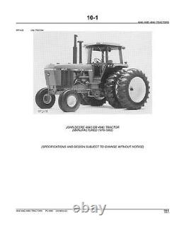 John Deere 4640 4840 Tractor Parts Catalog Manual Pc1899