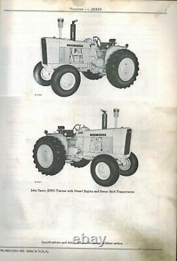 John Deere 500 Industrial Vintage Tractor Parts Manual Pc-860 1969