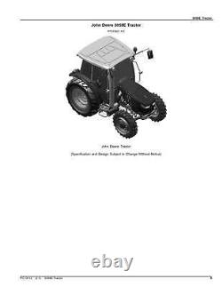 John Deere 5058e Tractor Parts Catalog Manual