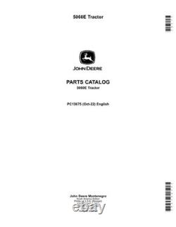 John Deere 5060e Tractor Parts Catalog Manual Pc13675