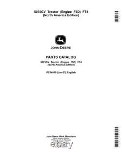 John Deere 5075gv Tractor Parts Catalog Manual North America Edition
