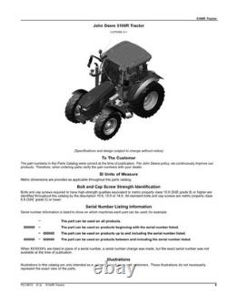 John Deere 5100r Tractor Parts Catalog Manual Pc13672