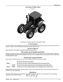 John Deere 5115rh Tractor Parts Catalog Manual