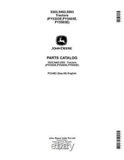 John Deere 5303 5403 5503 Tractor Parts Catalog Manual #2