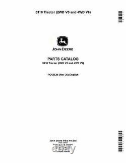 John Deere 5310 Tractor Parts Catalog Manual