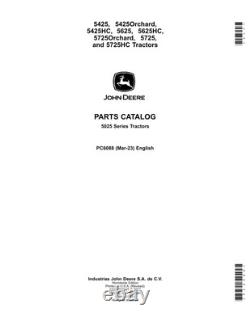 John Deere 5625hc 5725 5725h 5725hc Tractor Parts Catalog Manual