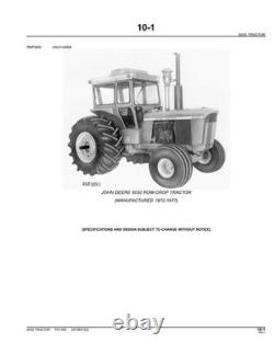 John Deere 6030 Tractor Parts Catalog Manual
