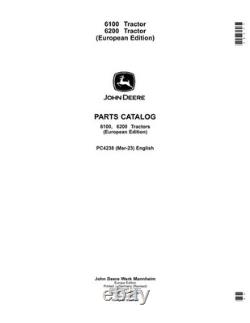 John Deere 6100 6200 Tractor Parts Catalog Manual