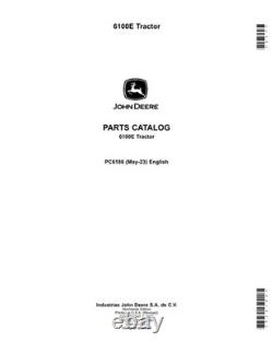 John Deere 6100e Tractor Parts Catalog Manual Pc6186