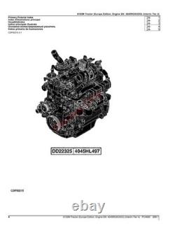 John Deere 6105m Tractor Parts Catalog Manual #2