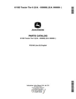 John Deere 6110d Tractor Parts Catalog Manual