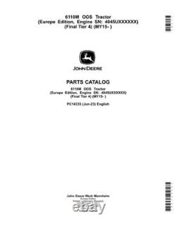 John Deere 6110m Oos Tractor Parts Catalog Manual #2