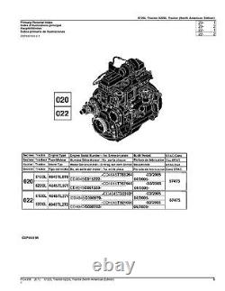 John Deere 6120l 6220l Tractor Parts Catalog Manual