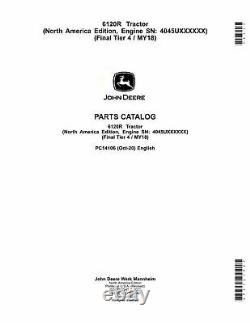 John Deere 6120r Tractor Parts Catalog Manual #1