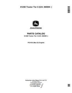 John Deere 6125d Tractor Parts Catalog Manual