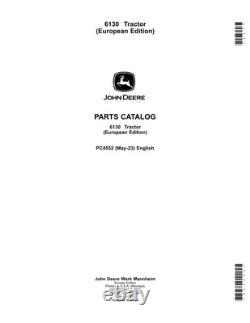 John Deere 6130 Tractor Parts Catalog Manual