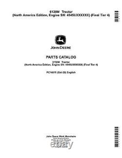 John Deere 6130m Tractor Parts Catalog Manual #1