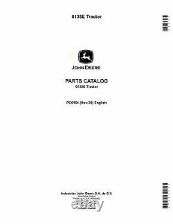 John Deere 6135e Tractor Parts Catalog Manual