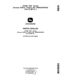 John Deere 6140m Oos Tractor Parts Catalog Manual