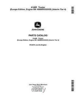 John Deere 6140r Tractor Parts Catalog Manual #2