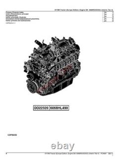 John Deere 6170m Tractor Parts Catalog Manual Europe Edition