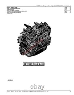 John Deere 6170m Tractor Parts Catalog Manual Europe Edition