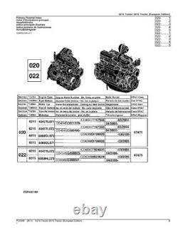 John Deere 6215 6515 Tractor Parts Catalog Manual