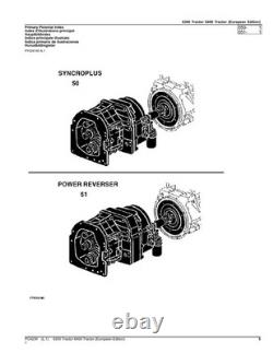 John Deere 6300 6400 Tractor Parts Catalog Manual European Edition