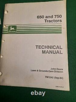 John Deere 650 750 Tractor Parts Catalog Manual PC 1873 Technical Manual TM1242