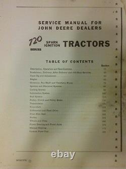 John Deere 720 Farm Tractor Service & Parts Manual Diesel Gasoline Two-Cylinder