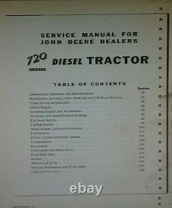 John Deere 720 Farm Tractor Service & Parts Manual Diesel Gasoline Two-Cylinder
