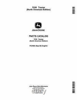 John Deere 7230 Tractor Parts Catalog Manual #1