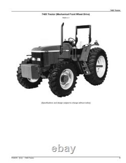 John Deere 7405 Tractor Parts Catalog Manual