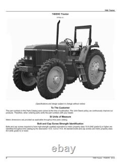 John Deere 7405 Tractor Parts Catalog Manual