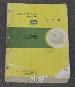 John Deere 7600 7700 7800 Tractor Parts Catalog Manual PC2309