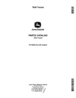 John Deere 7630 Tractor Parts Catalog Manual