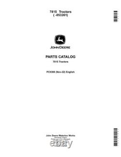 John Deere 7815 Tractor Parts Catalog Manual