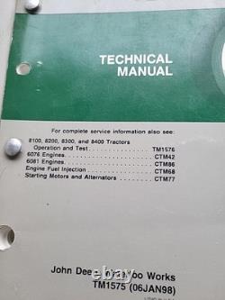 John Deere 8100 8200 8300 8400 Parts Catalog PC2389 Technical Manual TM1575