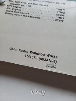 John Deere 8100 8200 8300 8400 Parts Catalog PC2389 Technical Manual TM1575