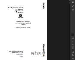 John Deere 8410 Tractor Manual Owner Service Test Engine Parts Shop Pdf On Usb