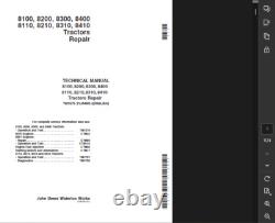 John Deere 8410 Tractor Manual Owner Service Test Engine Parts Shop Pdf On Usb