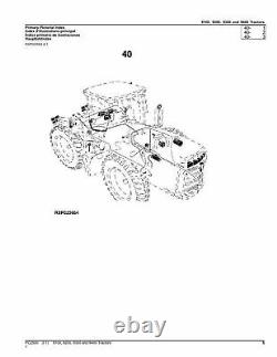 John Deere 9100 9200 9300 9400 Tractor Parts Catalog Manual