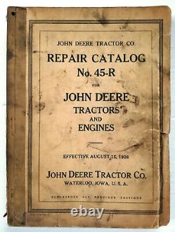 John Deere A/B/D/GP Tractors And Engines Dealer Parts Book No. 45-R