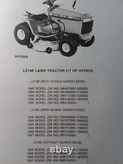 John Deere LX172 LX173 LX176 LX178 LX188 LX186 Lawn Tractor Parts Manual Catalog
