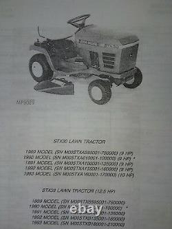 John Deere STX-38 STX 30 Lawn Tractor & Yellow Deck Parts Manual Catalog PC-2232