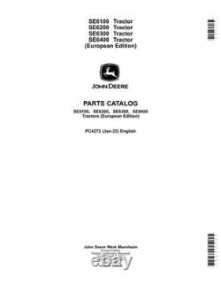 John Deere Se6100 Se6200 Se6300 Se6400 Tractor Parts Catalog Manual