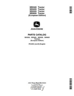 John Deere Se6320 Se6420 Se6520 Se6620 Tractor Parts Catalog Manual