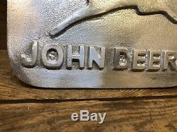John Deere Sign Cast Aluminum Vintage Tractor Antique D Iron B 4020 Oil Can Part