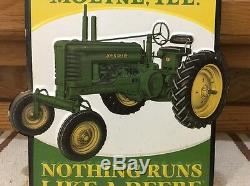 John Deere Tractor Metal Farm Equipment Vintage Style Morine Implements Tractors